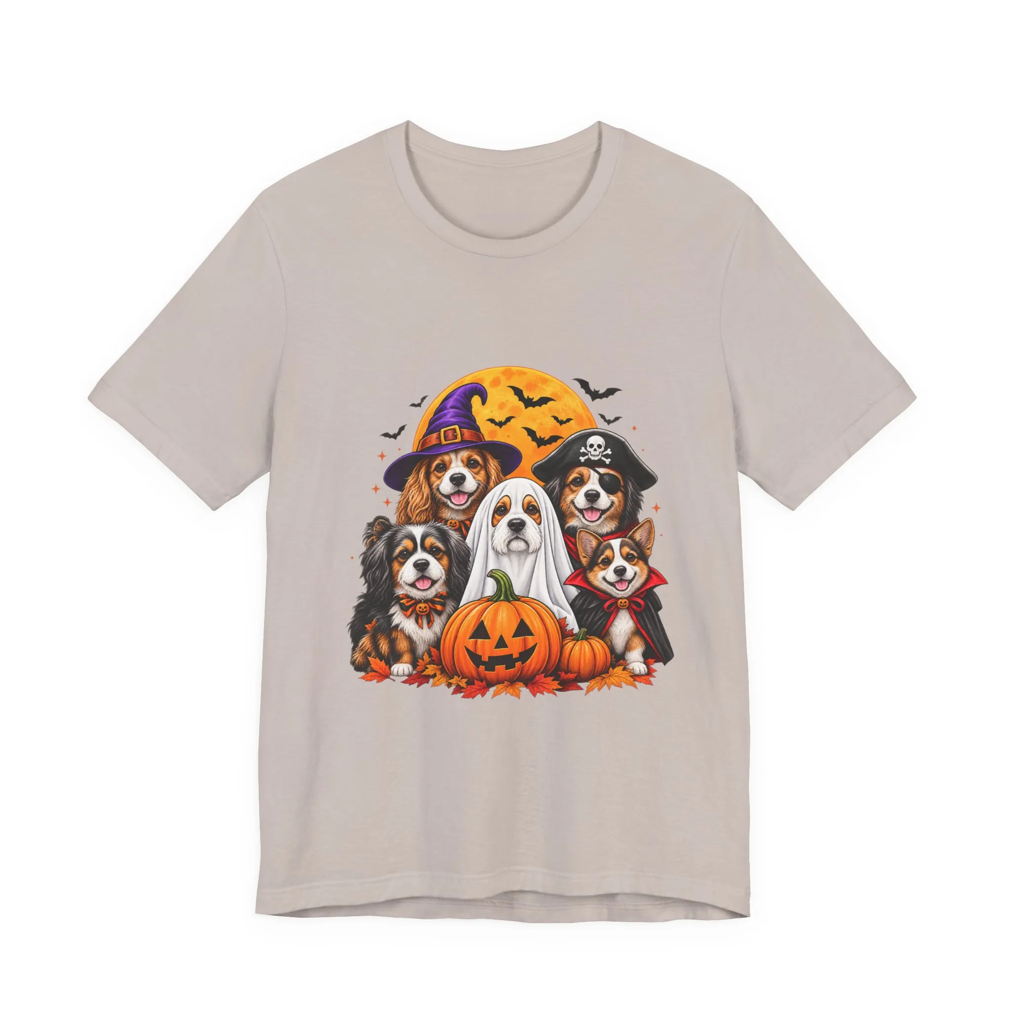 Halloween Dogs T-Shirt — Cute Puppies in Costumes with Pumpkin Graphic - Image 29