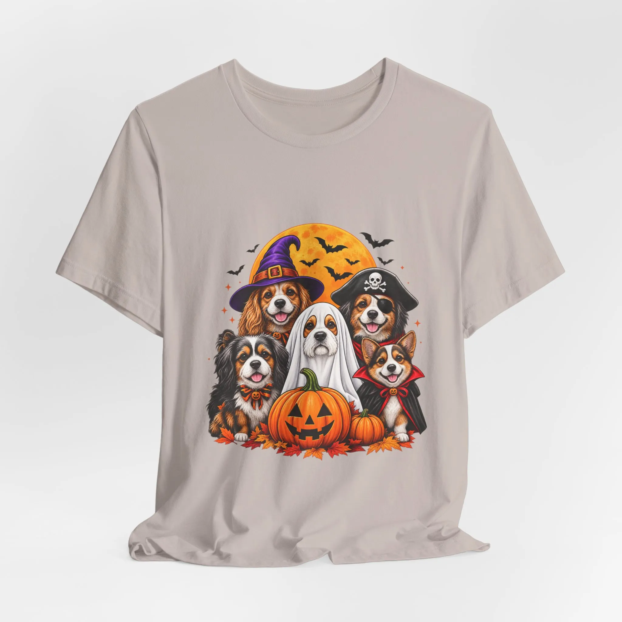 Halloween Dogs T-Shirt — Cute Puppies in Costumes with Pumpkin Graphic - Image 32