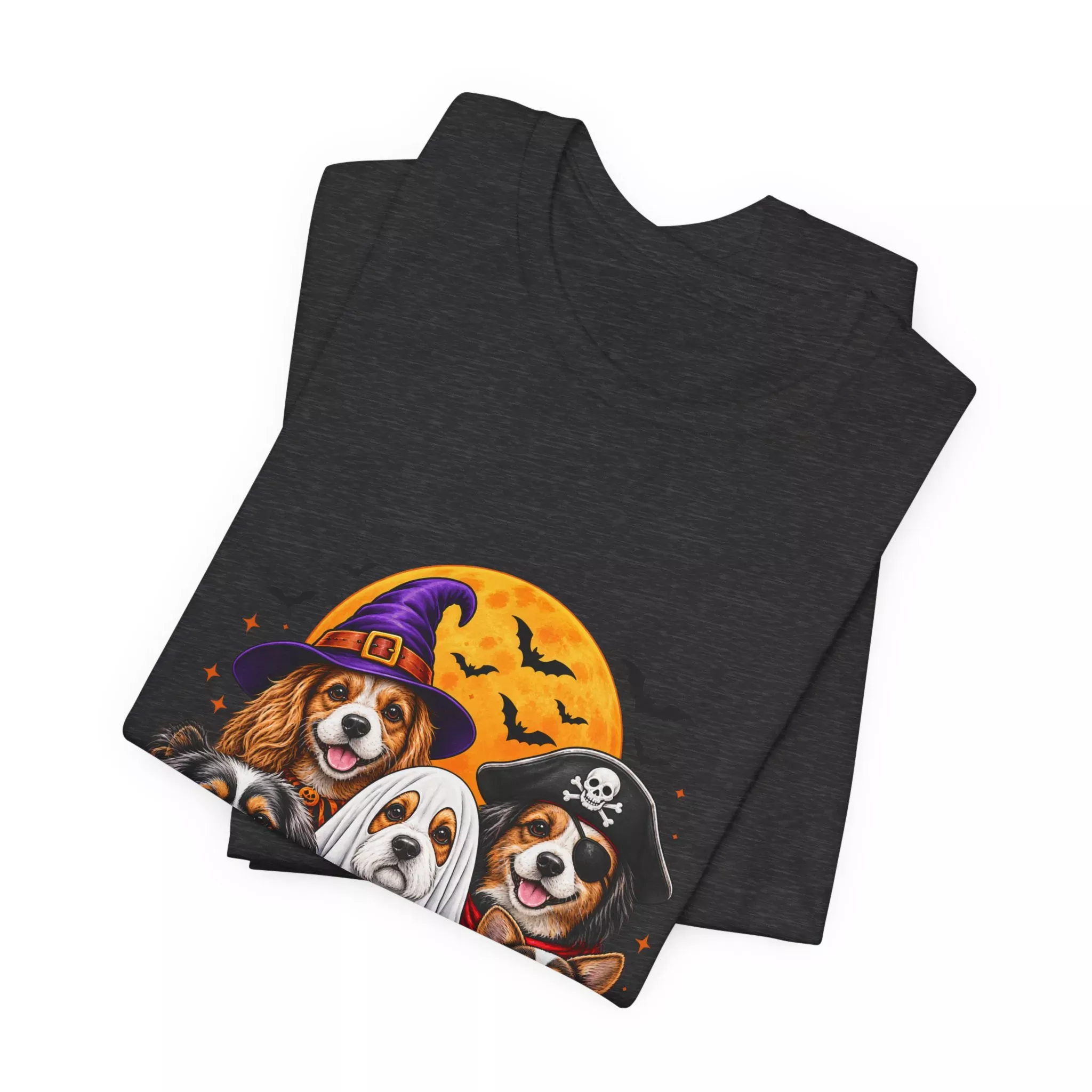 Halloween Dogs T-Shirt — Cute Puppies in Costumes with Pumpkin Graphic - Image 39