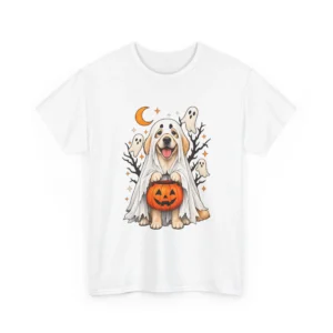 Halloween Golden Retriever Ghost T-Shirt — Cute Pumpkin Dog Tee