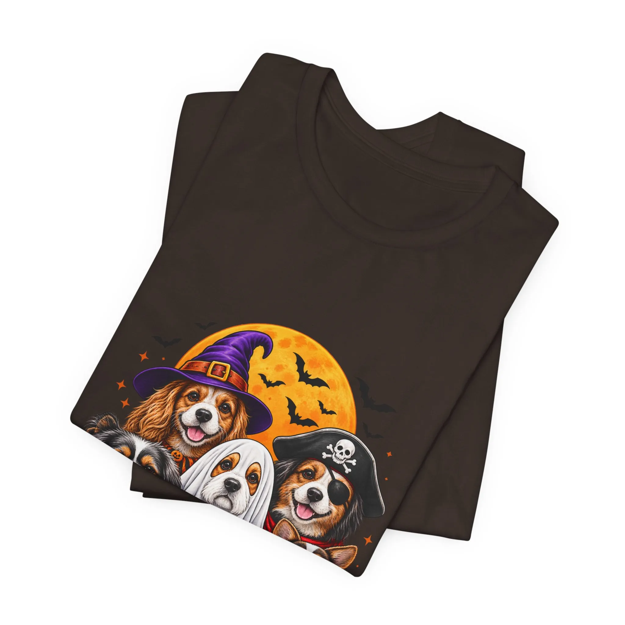 Halloween Dogs T-Shirt — Cute Puppies in Costumes with Pumpkin Graphic - Image 47