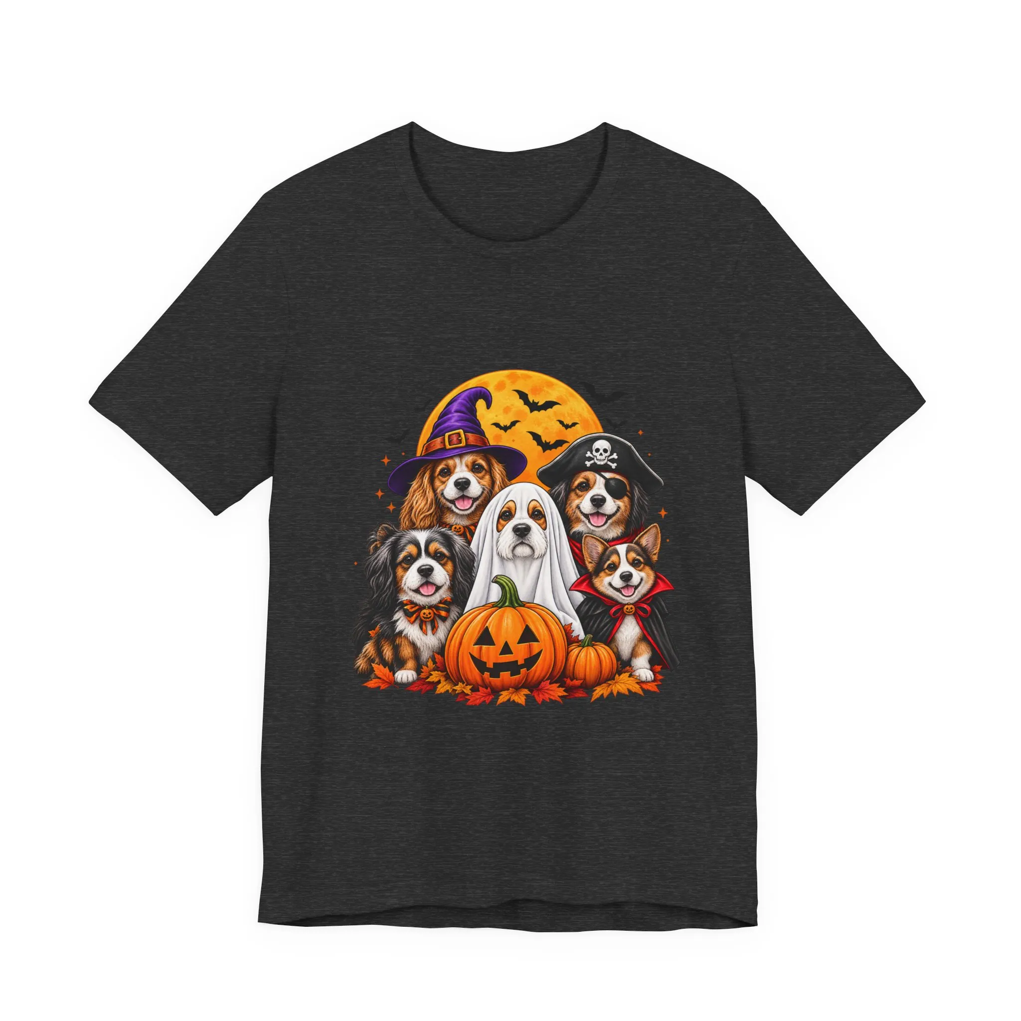 Halloween Dogs T-Shirt — Cute Puppies in Costumes with Pumpkin Graphic - Image 37