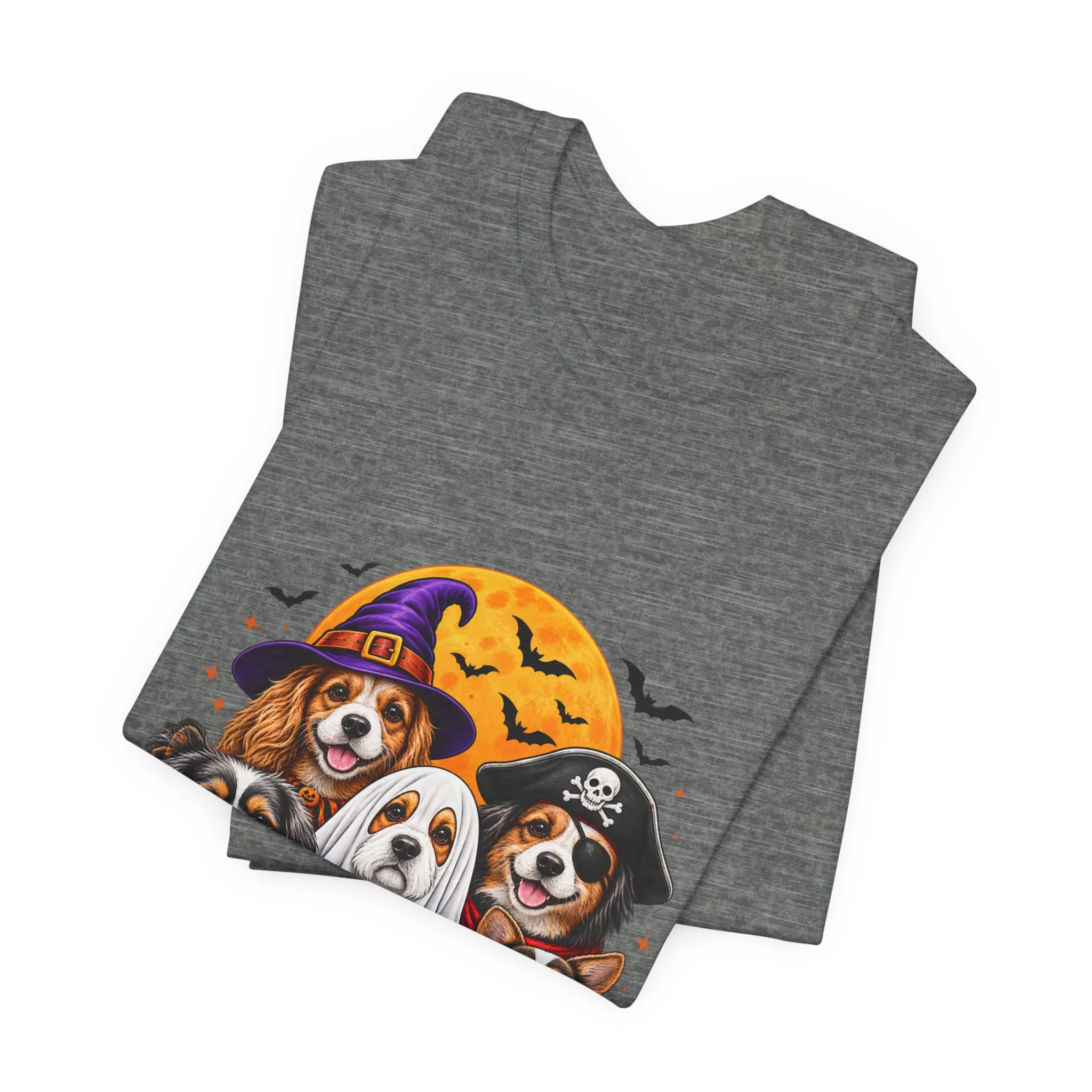 Halloween Dogs T-Shirt — Cute Puppies in Costumes with Pumpkin Graphic - Image 7