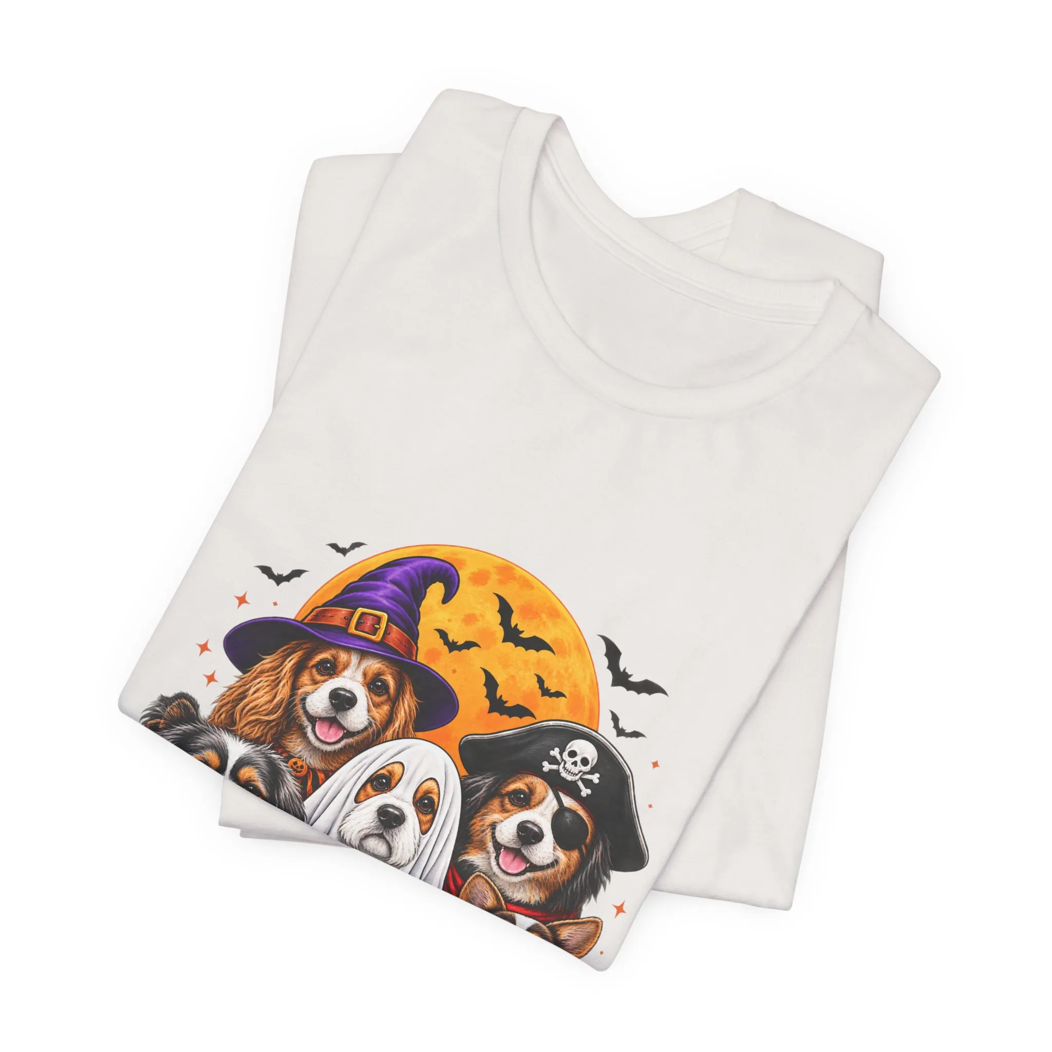 Halloween Dogs T-Shirt — Cute Puppies in Costumes with Pumpkin Graphic - Image 15