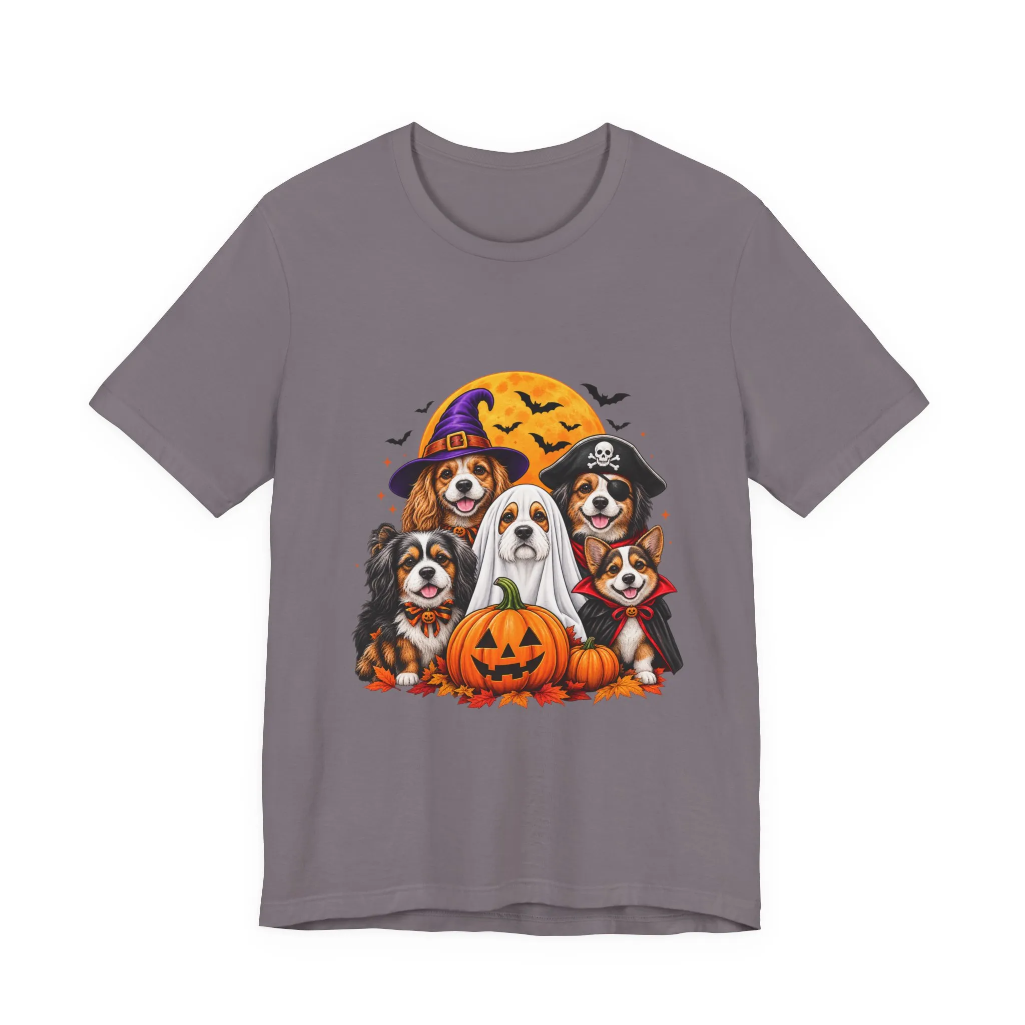 Halloween Dogs T-Shirt — Cute Puppies in Costumes with Pumpkin Graphic - Image 41