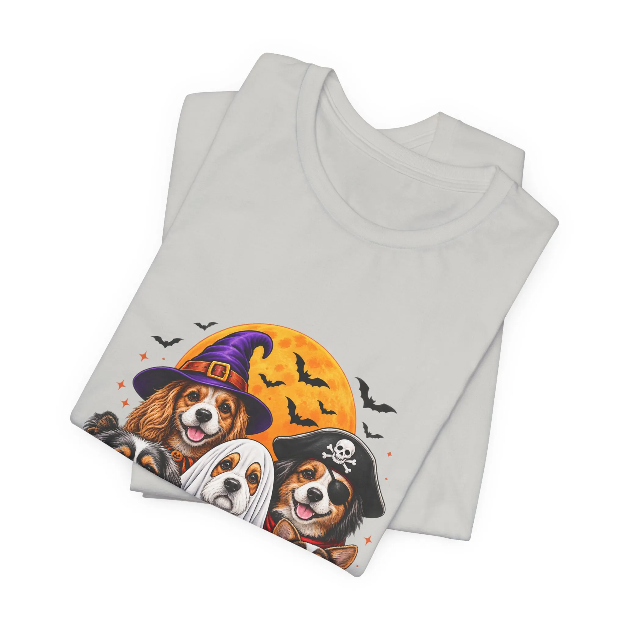 Halloween Dogs T-Shirt — Cute Puppies in Costumes with Pumpkin Graphic - Image 19