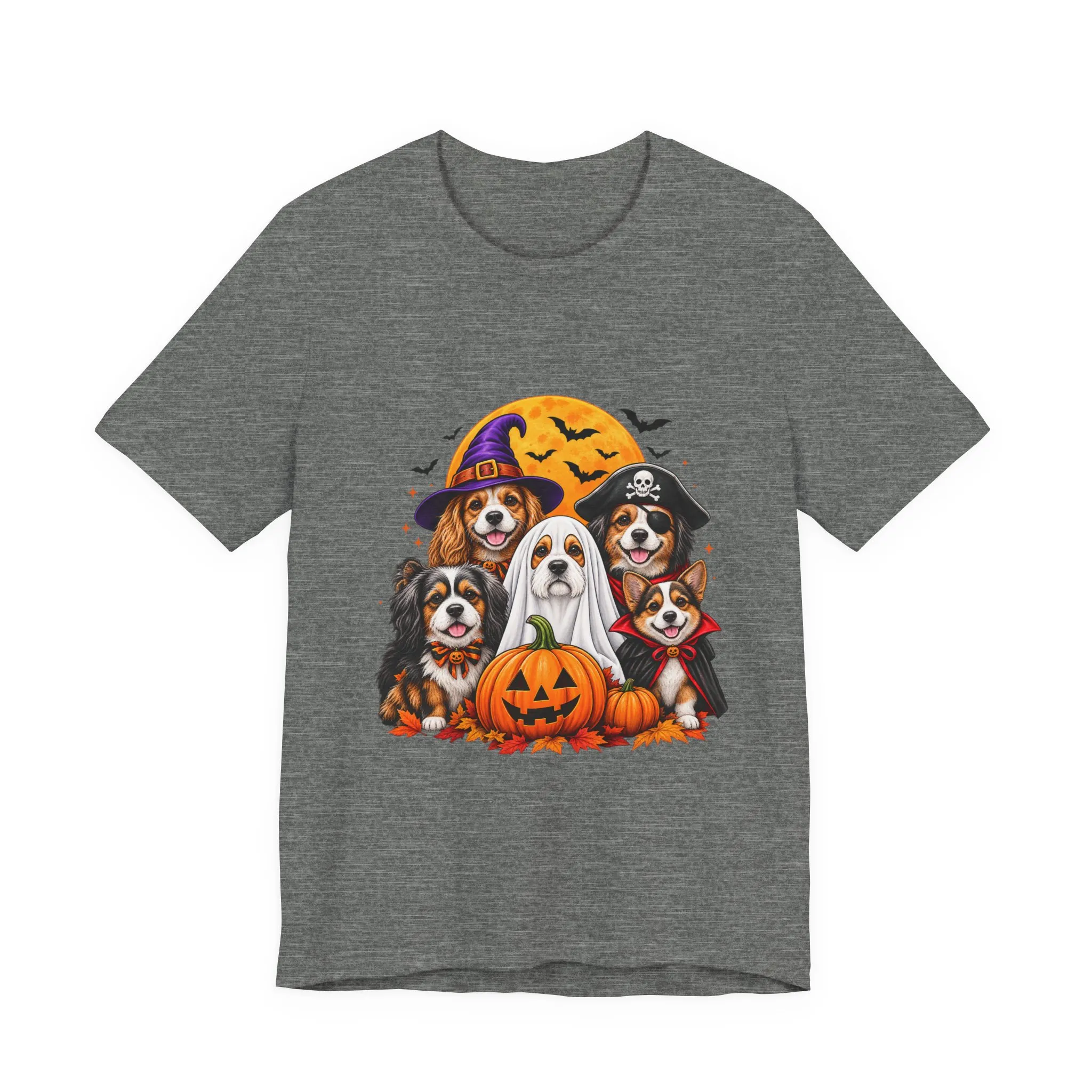Halloween Dogs T-Shirt — Cute Puppies in Costumes with Pumpkin Graphic - Image 5
