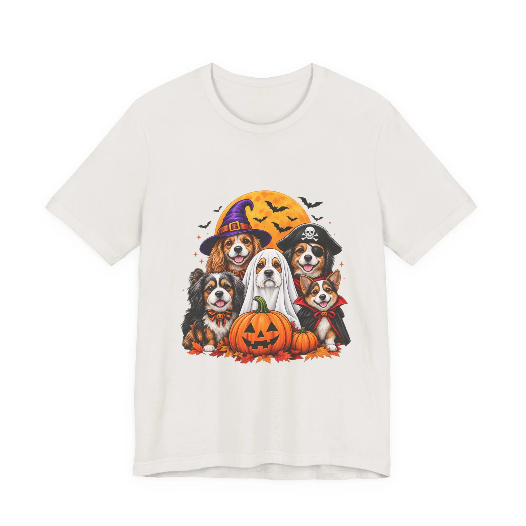 Halloween Dogs T-Shirt — Cute Puppies in Costumes with Pumpkin Graphic - Image 13