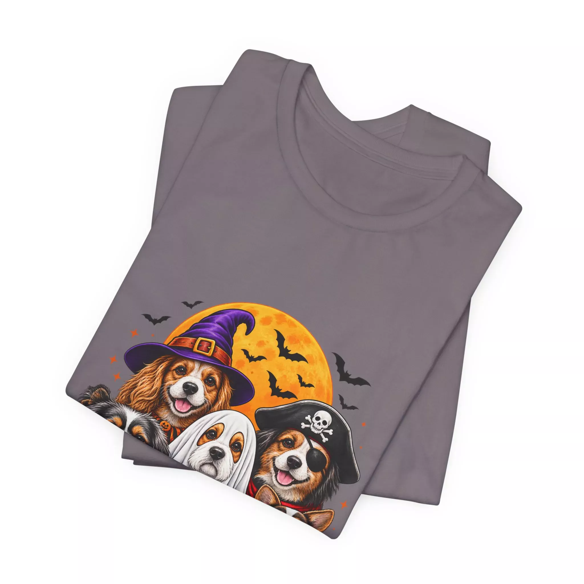 Halloween Dogs T-Shirt — Cute Puppies in Costumes with Pumpkin Graphic - Image 43