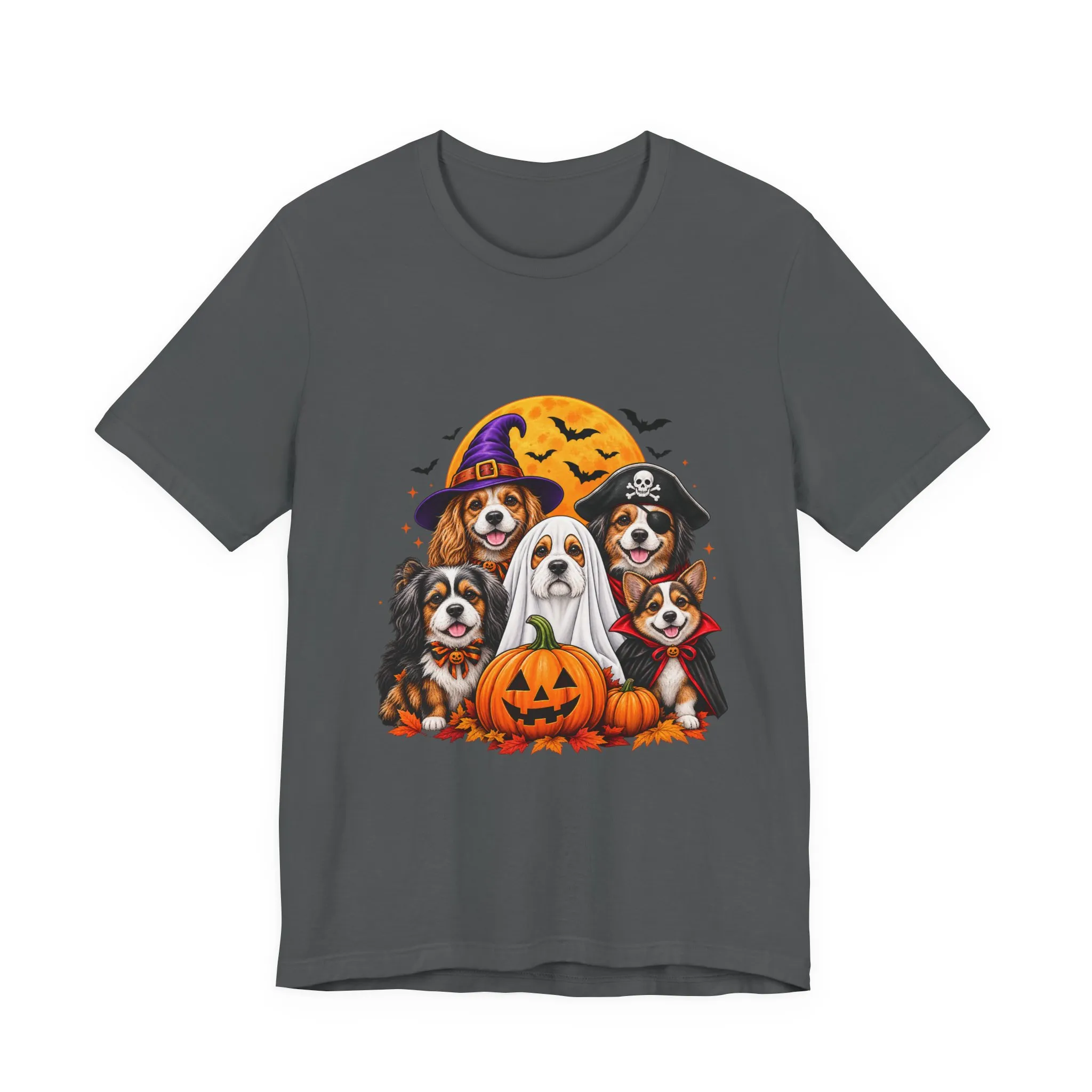 Halloween Dogs T-Shirt — Cute Puppies in Costumes with Pumpkin Graphic - Image 33