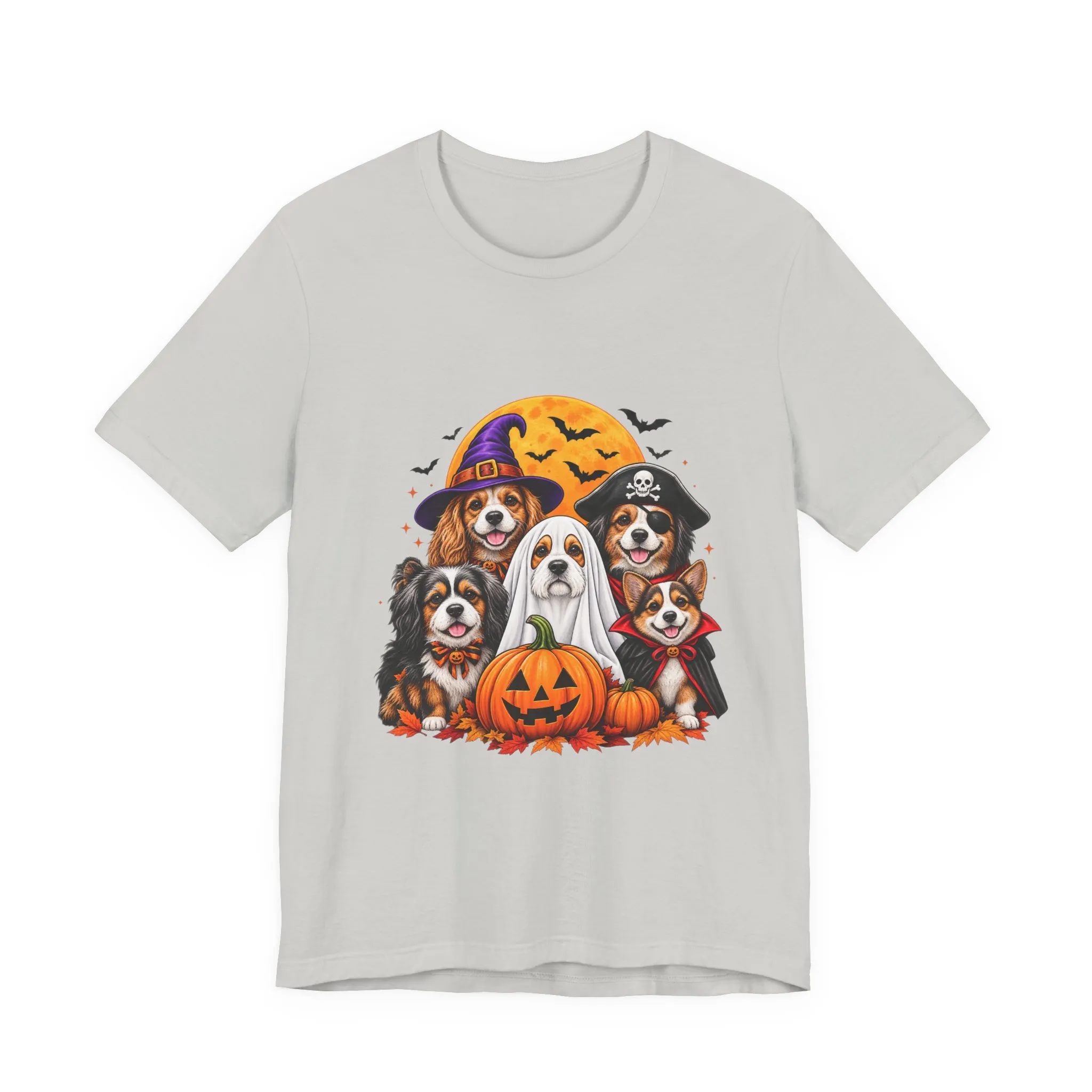 Halloween Dogs T-Shirt — Cute Puppies in Costumes with Pumpkin Graphic - Image 17
