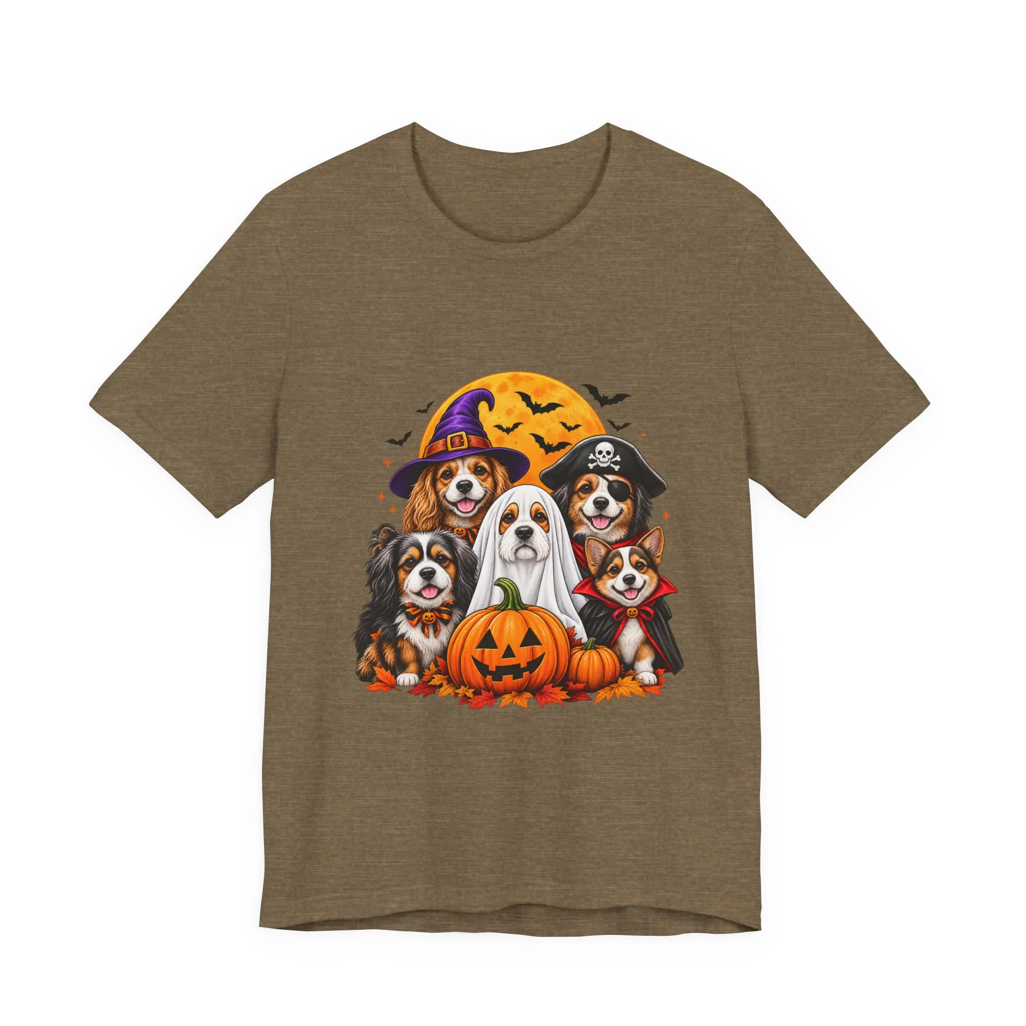 Halloween Dogs T-Shirt — Cute Puppies in Costumes with Pumpkin Graphic - Image 49